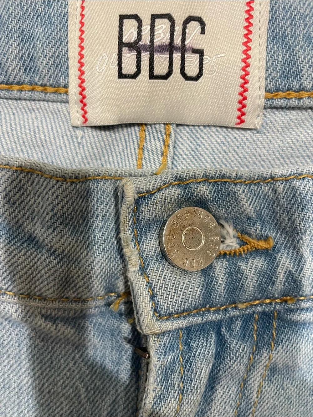 BDG Joey Mid Rise Wide Leg Jeans Size 28 Light Wash Cropped Denim